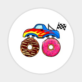 cute donut monster truck Magnet